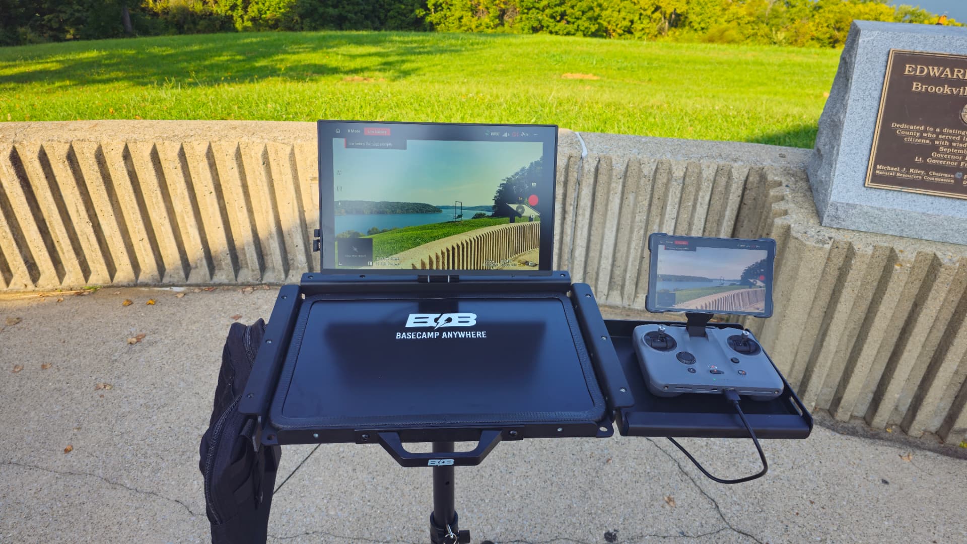 Flight Deck with monitor and controller on a ridge overlook