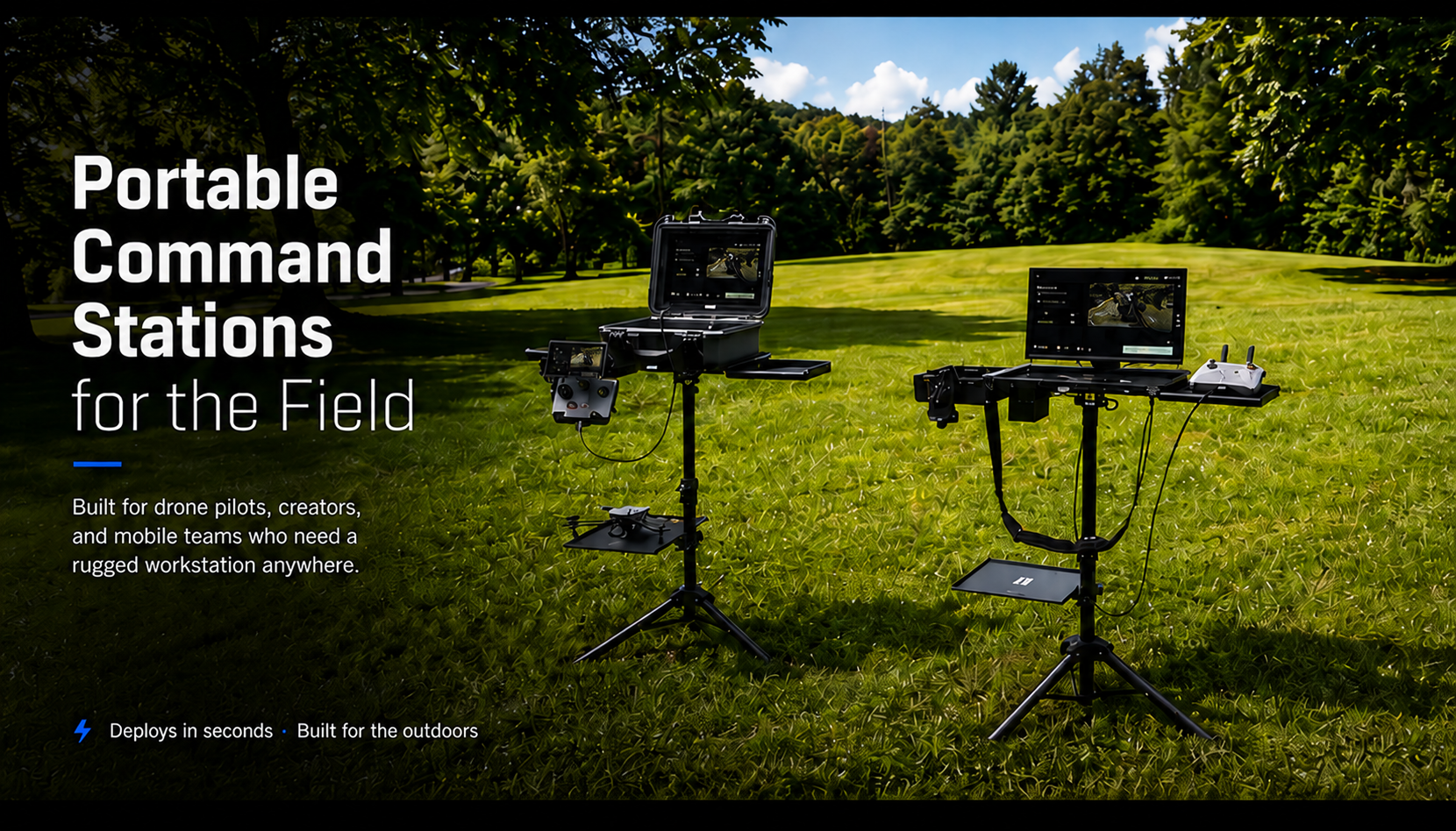 BOB Air Command and Flight Deck command stations on tripods in the field