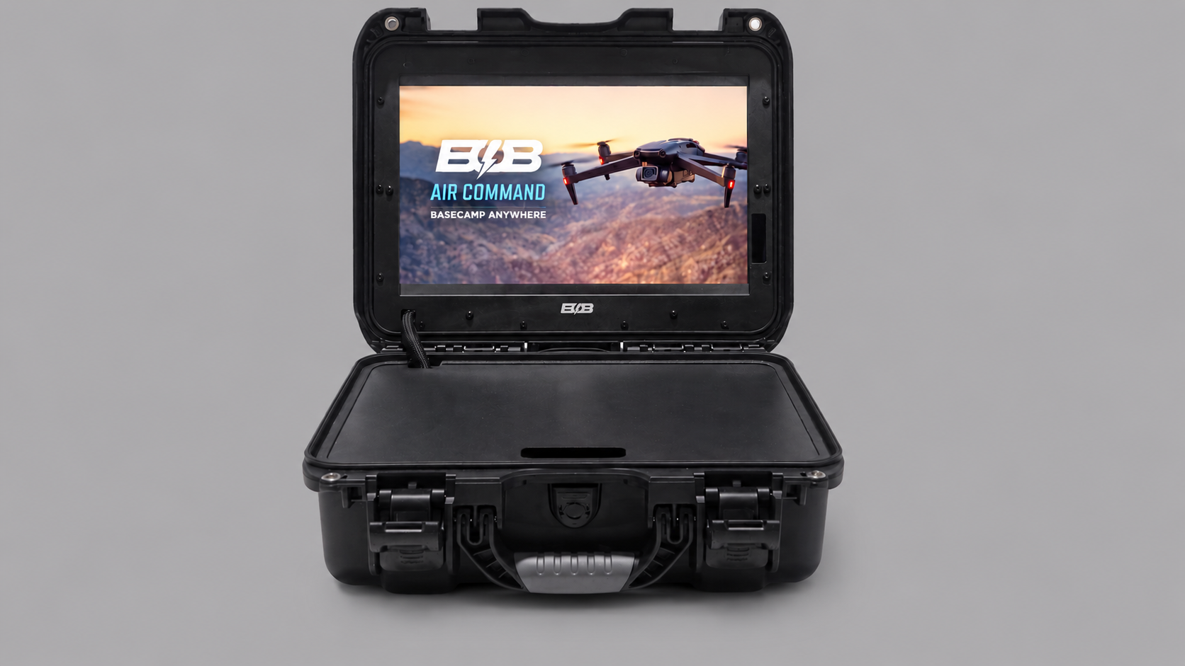 BOB Air Command front view with display showing Basecamp Anywhere branding