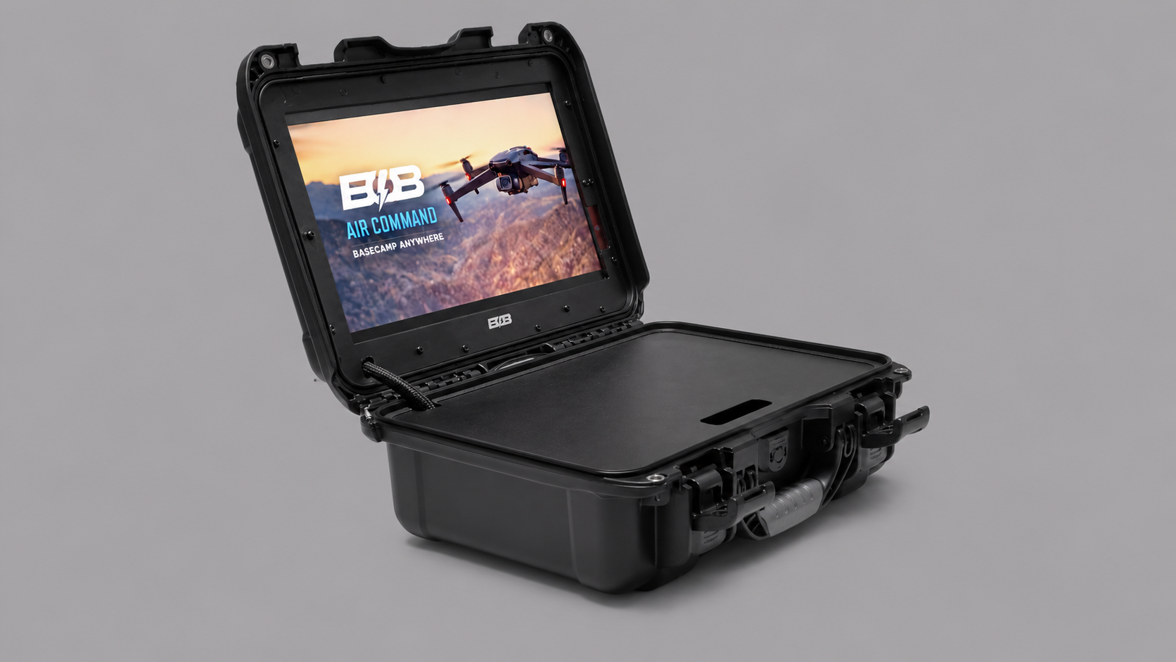 BOB Air Command side view showing rugged Nanuk case and display